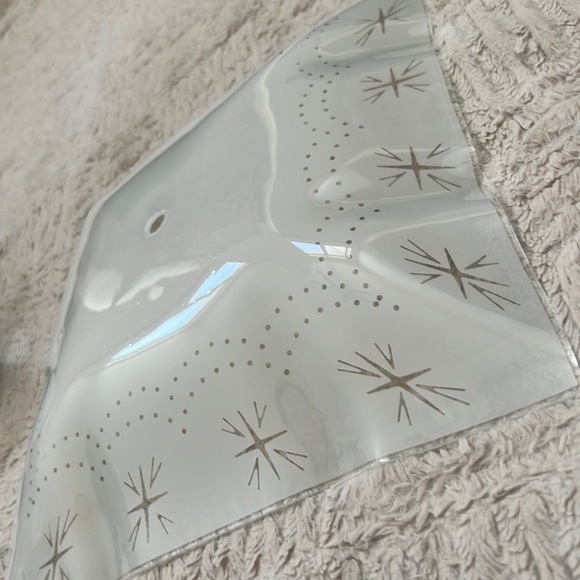 Square Glass Pattern Shade Ceiling Mount Light Fixture star pattern - Picture 7 of 16